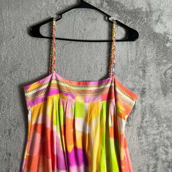 Maryan Mehlhorn Abstract Print Mini Dress Luxury Resortwear Size Large - Picture 3 of 8